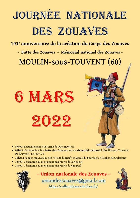 Union nationale des Zouaves - Butte des Zouabves - Mémorial national - Moulin-sous-Touvent - Oise