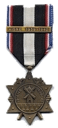 Médaille de  l'Aisne - Union Nationale des Zouaves